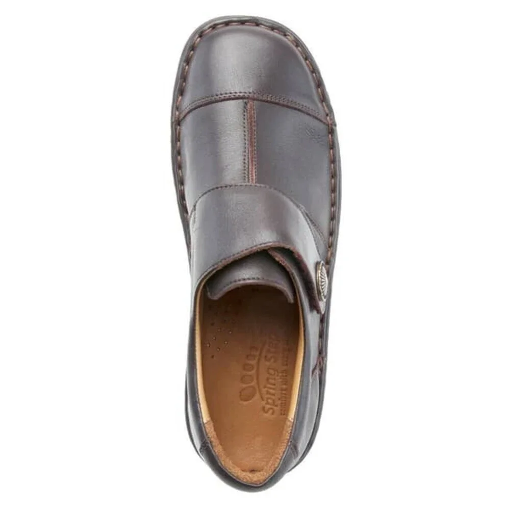 Spring Step Kaminia KAMINIA-BR Women's US 8.5 Brown Leather Casual Shoes KHD710